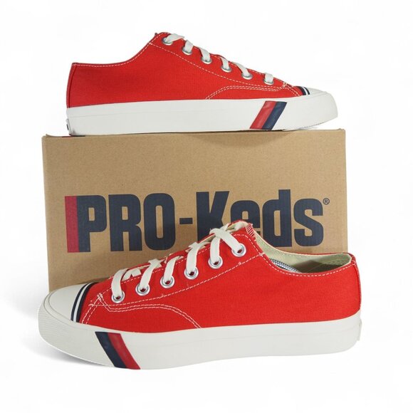 Pro-Keds Royal Lo Lace-up Canvas Sneakers Men's 9.5 Red / White PK54473 - Picture 1 of 11
